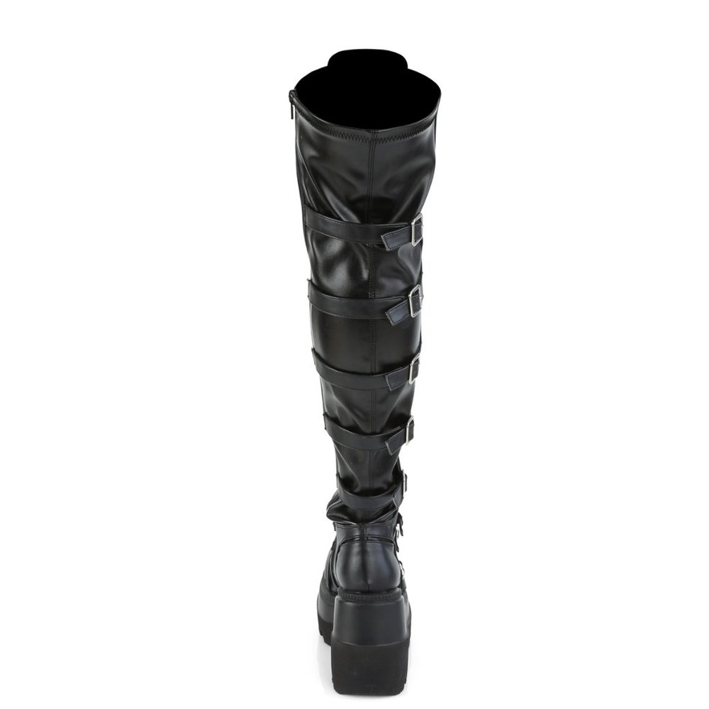 Thigh High Platform Goth Punk Rock Boots Shaker Stomper - Picture 15 of 17